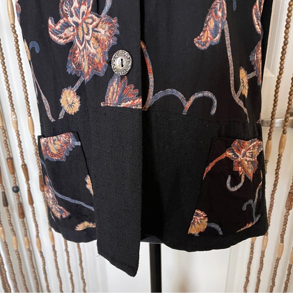 Vintage Kendall Creek Connections Black Floral Sleeveless Collared Blouse XL - Picture 6 of 10